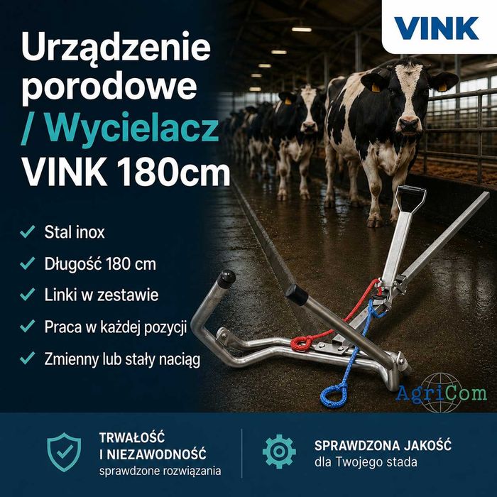 Urządzenie porodowe ze zmiennym lub stałym naciągiem. Wycielacz