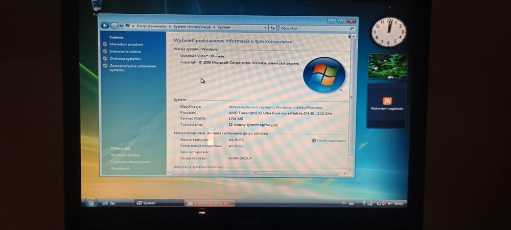 ASUS X56T Windows Vista w pełni sprawny