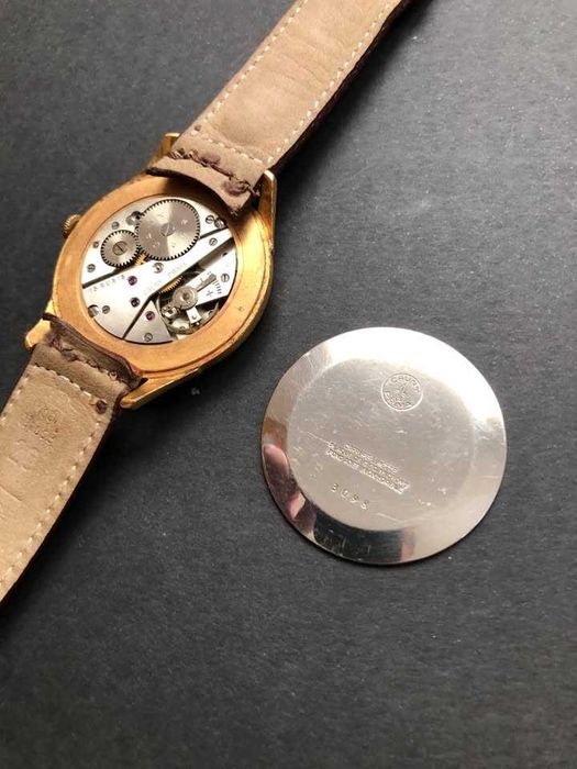 cauny calibre AS1130 relógio corda pulso homem plaquê ouro 20 microns