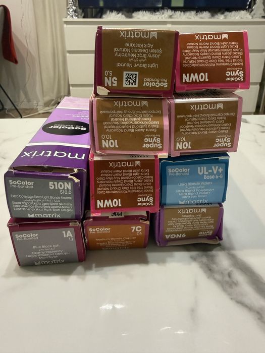 Tonery i farby do wlosow Matrix Sync,matrix So color,Kemon 12 sztuk