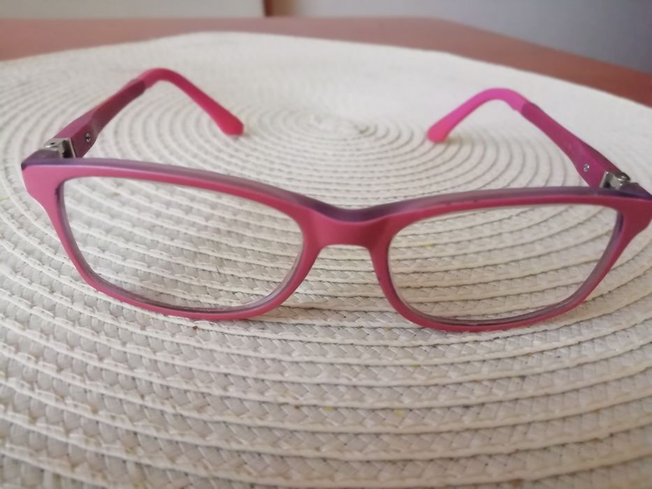 Oprawki do okularów dziecięce różowe używane