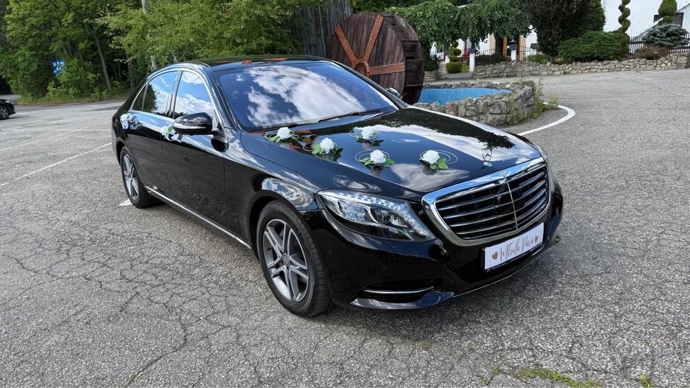 Mercedes S klasa Long wersja przedłużona, samochód do ślubu, auto na wesele