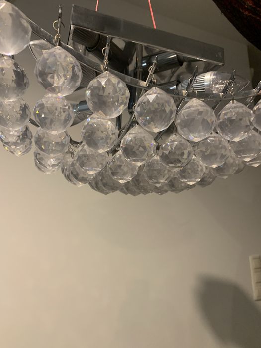 Plafon chrom z kryształkami