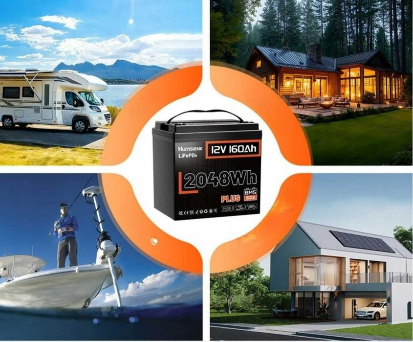 LiFePO4 12V/160Ah 150A BMS акумулятор Humsienk 2048 Вт*год для систем резервного живлення