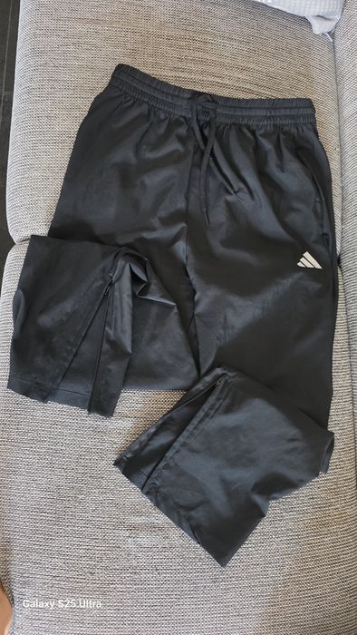 Oryginalne Spodnie Ortalionowe Adidas Dresowe Męskie z Zamkami Rozmiar M