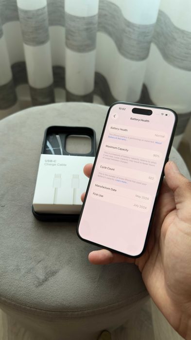 Apple iPhone 15 Pro 256GB 90% "preto" + cabo e capa