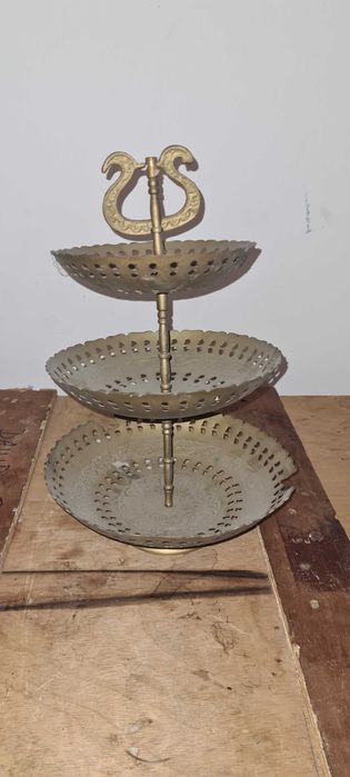 Patera etażerka mosiądz PRL