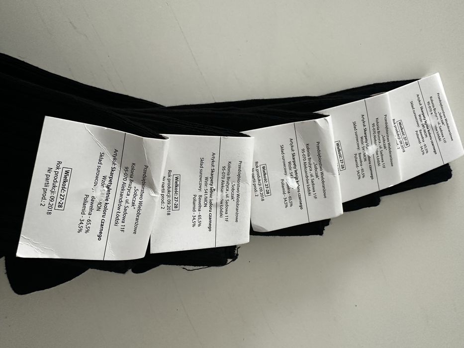 Skarpety wojskowe letnie kol. czarnego wz. 541/MON - 5 par