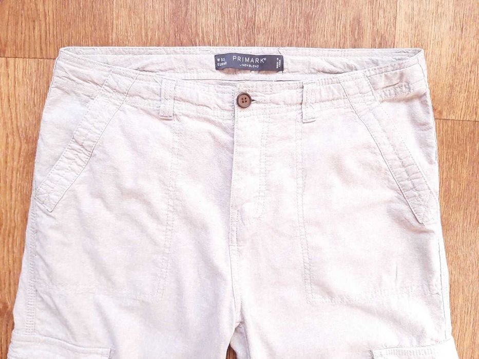 Шорты бриджи льняные primark w32" m, s eur40 англия лен 100%