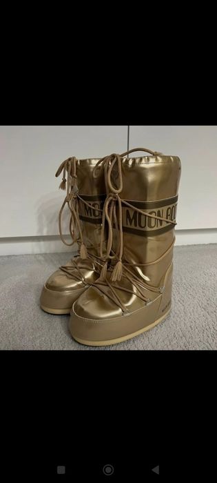 Moon boot złote śniegowce