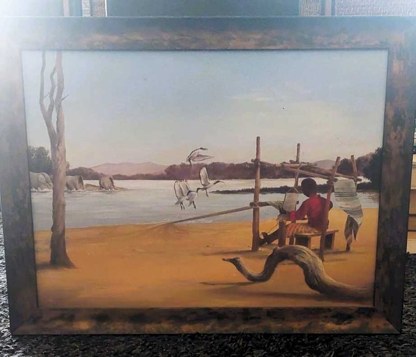 Quadro com paisagem africana