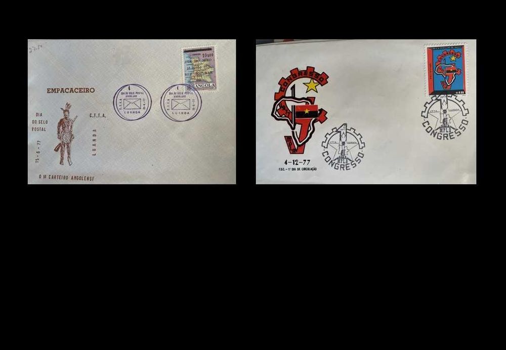 Lote FDC Angola Independência/MPLA/Cultura 1974-1977 - 24 envelopes