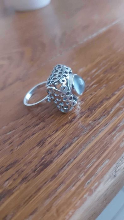 Srebrny pierścionek z kryształem górskim wzór Imago Artis