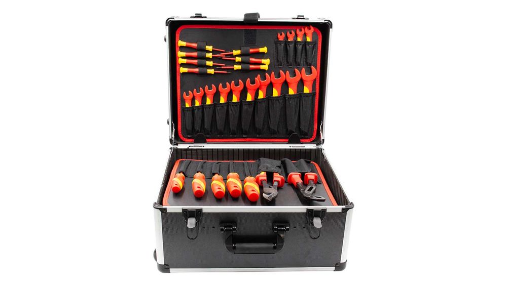Mala de 111 ferramentas isoladas VDE carros híbridos e elétricos