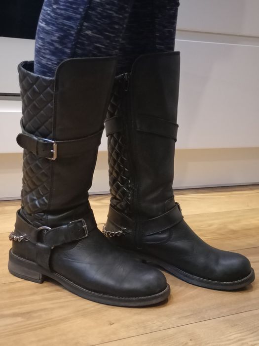 Kozaki oficerki roz 39 wew 25.5skóra