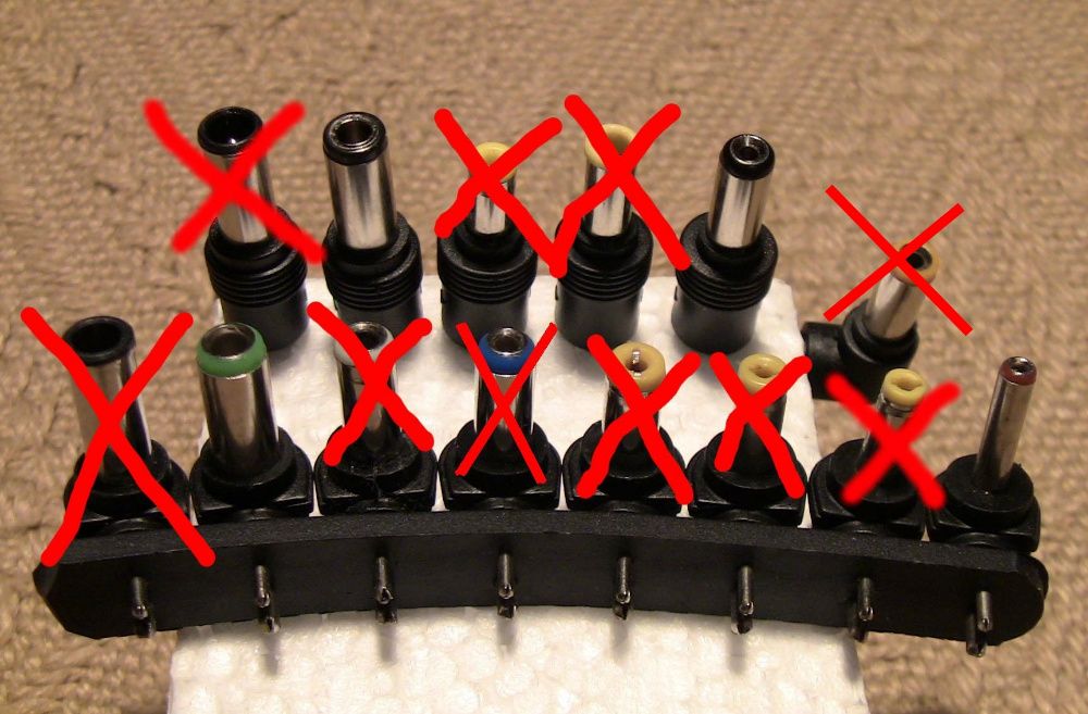 Wtyczki końcówki zasilacza laptop: Acer Dell HP Toshiba IBM LG Fujitsu