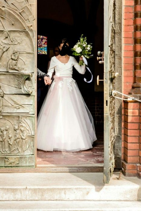 Suknia ślubna niepowtarzalna xs/s 34 ivory/Rose boho rustykalna