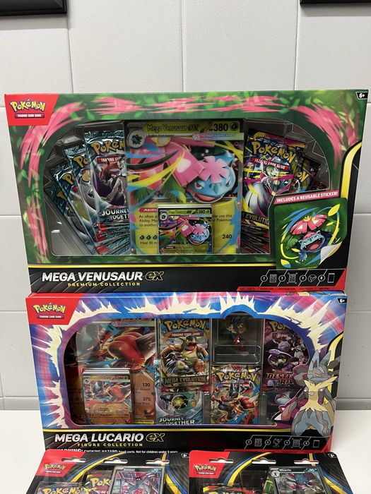 Pokemon cardbox e blisters Mega Evolution e Phantasmal Flames