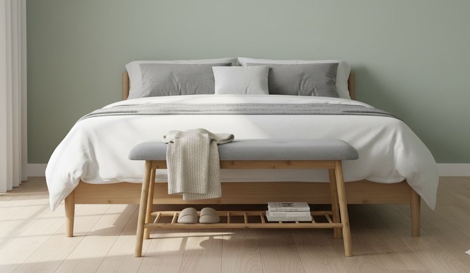 Banco em bambu - L90 x A45 x P34 cm