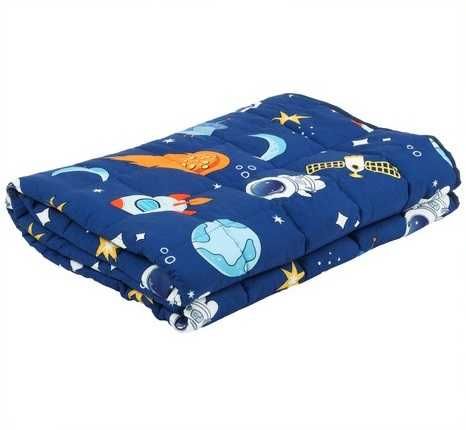 Сенсорна обтяжена дитяча ковдра 4кг 150x100 см темносиня Гравітаційна
