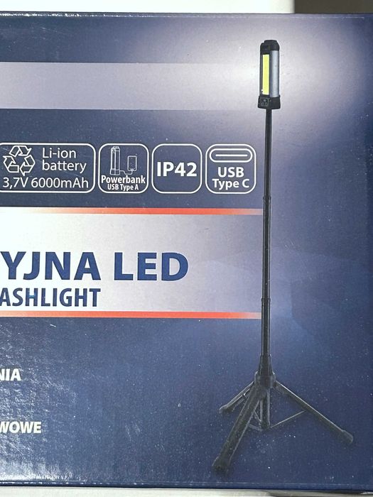 Latarka Bemko (lampa) 2000lm warsztatowa + statyw