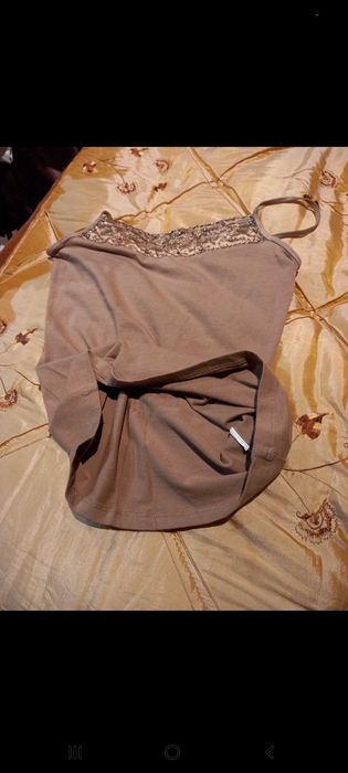 Top bege com missangas, lantejoulas e brilhantes - M -Zara Collection