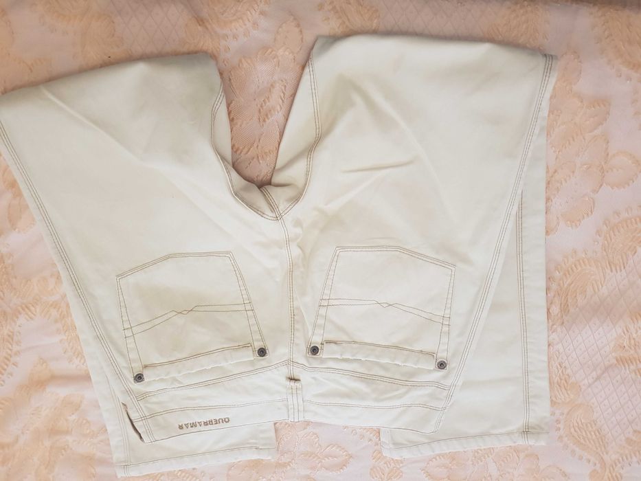 quebramar, peça roupa calcas homem 40, beje.