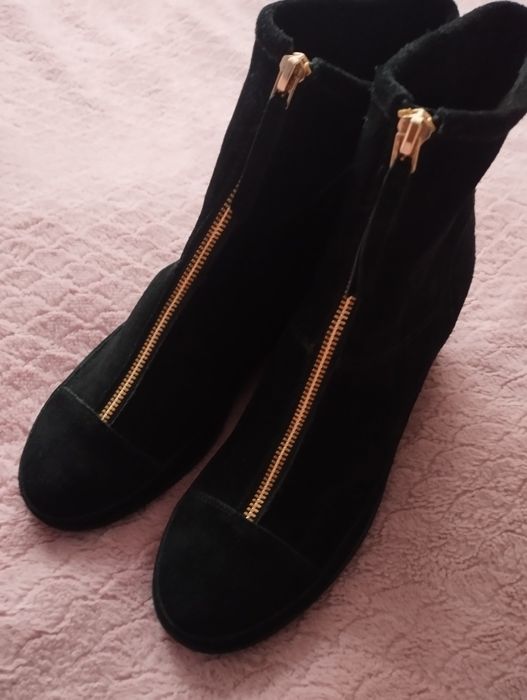 Buty Botki czarne zamsz 41