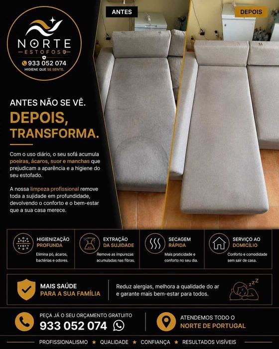 Limpeza, Desinfeção ou Impermeabilização profissional de Sofás, Colchões e Estofos, DESDE 49 € !