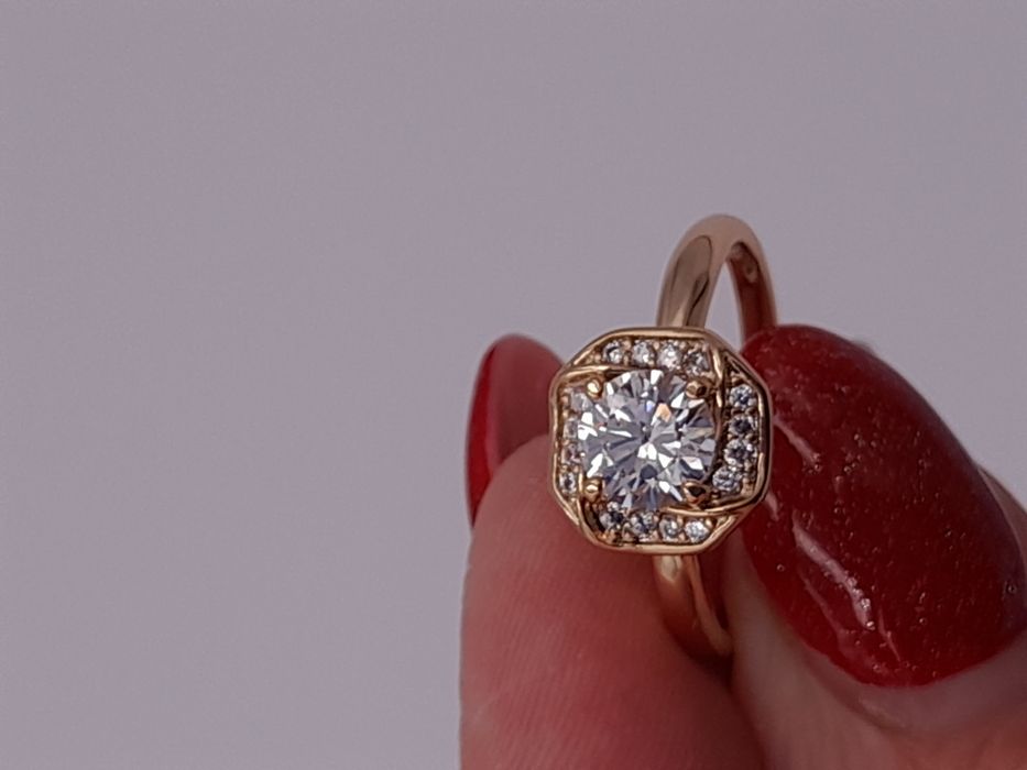 Pierścionek pozłacany Xuping cyrkonie Rozmiar 8