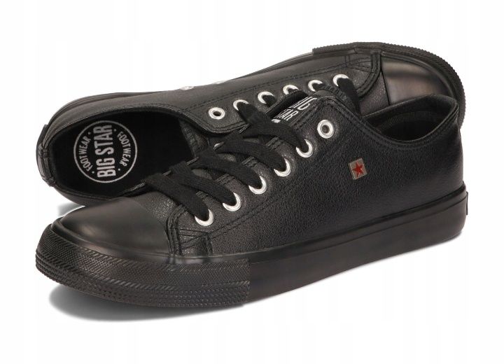ButyTrampki Big Star Tenisówki Męskie Ekoskóra Wygodne  Czarne Sportow