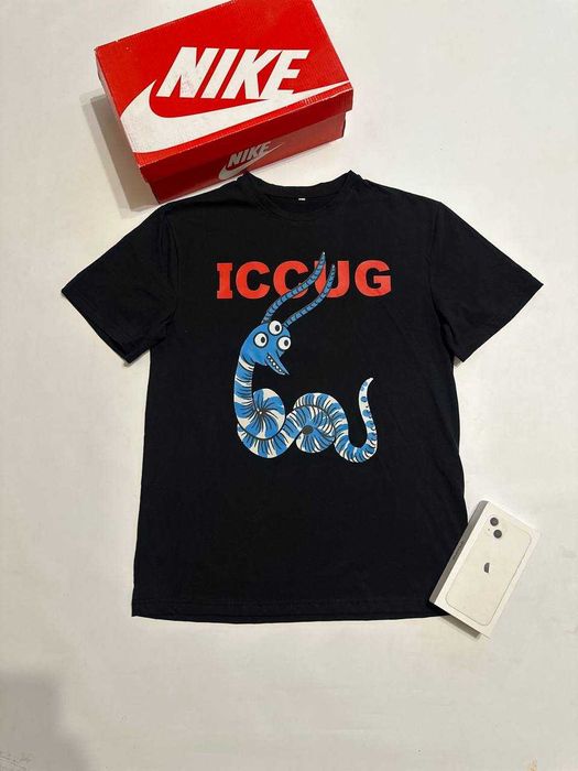 Футболка Gucci drip drill/ gucci iccug/ Гучі / чорна /футболки / гусінь/ гучі гусінь / унісекс/ майка