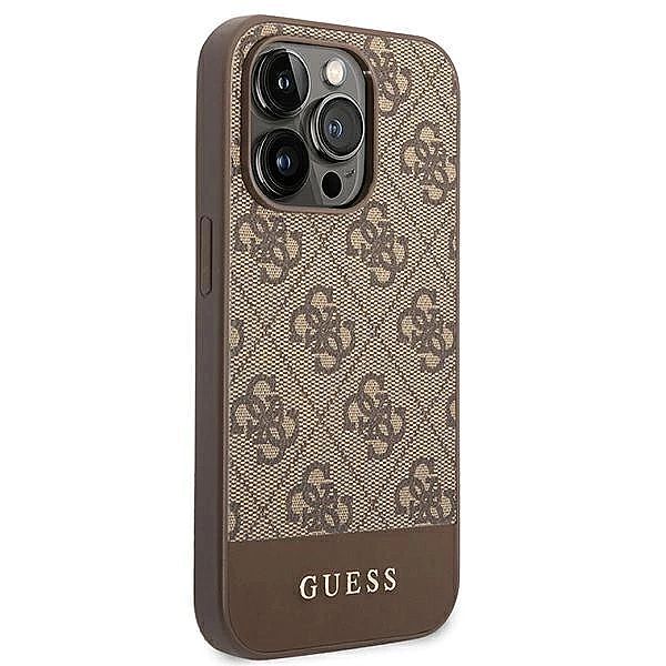 Guess GUHCP14LG4GLBR iPhone 14 Pro 6,1" brązowy/brown hard case 4G Str