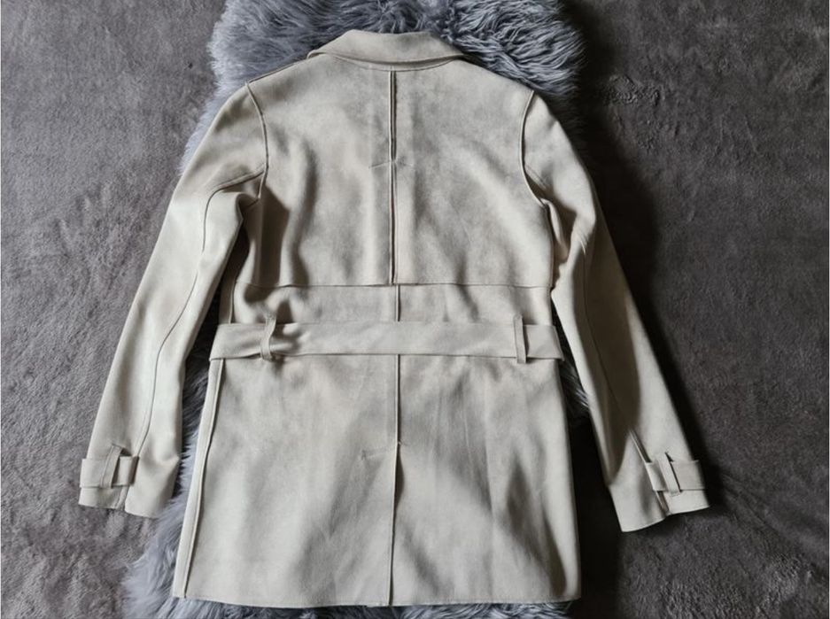Жіночий тренч Zara молочний замшевий