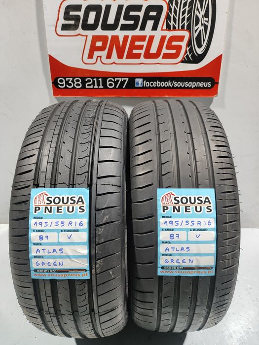 2 pneus semi novos 195-55R16 Atlas - Oferta dos portes
