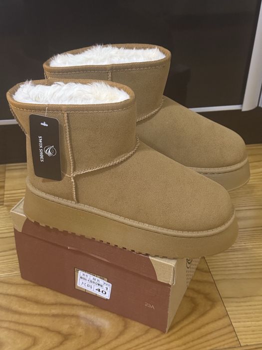 Viralowe botki najmodniejsze ocieplane futerkiem eko 40