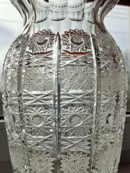 Monumentalny Wazon Kryształowy – 30,5 cm – Ręczny Szlif – Vintage