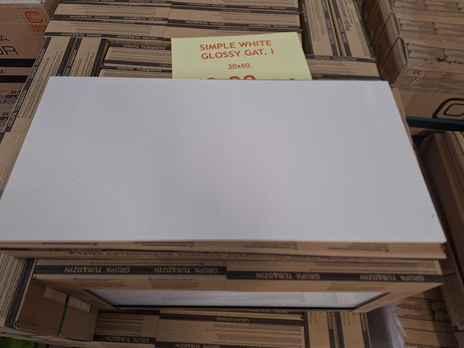 Płytka ścienna Domino Simple white glossy  29,8x59,8cm.