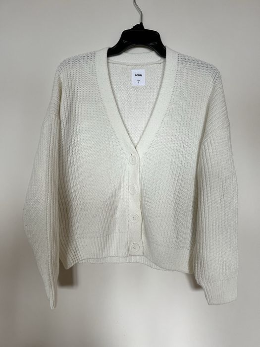 Sweter biały kardigan damski