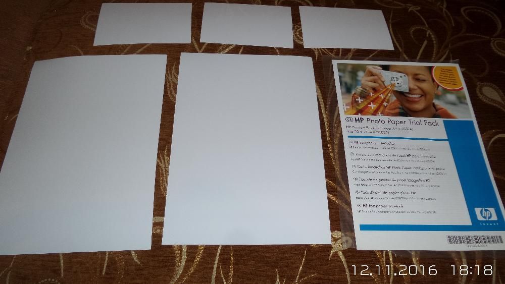 Papier fotograficzny próbka A4 i 10 x 15cm stan idealny HP