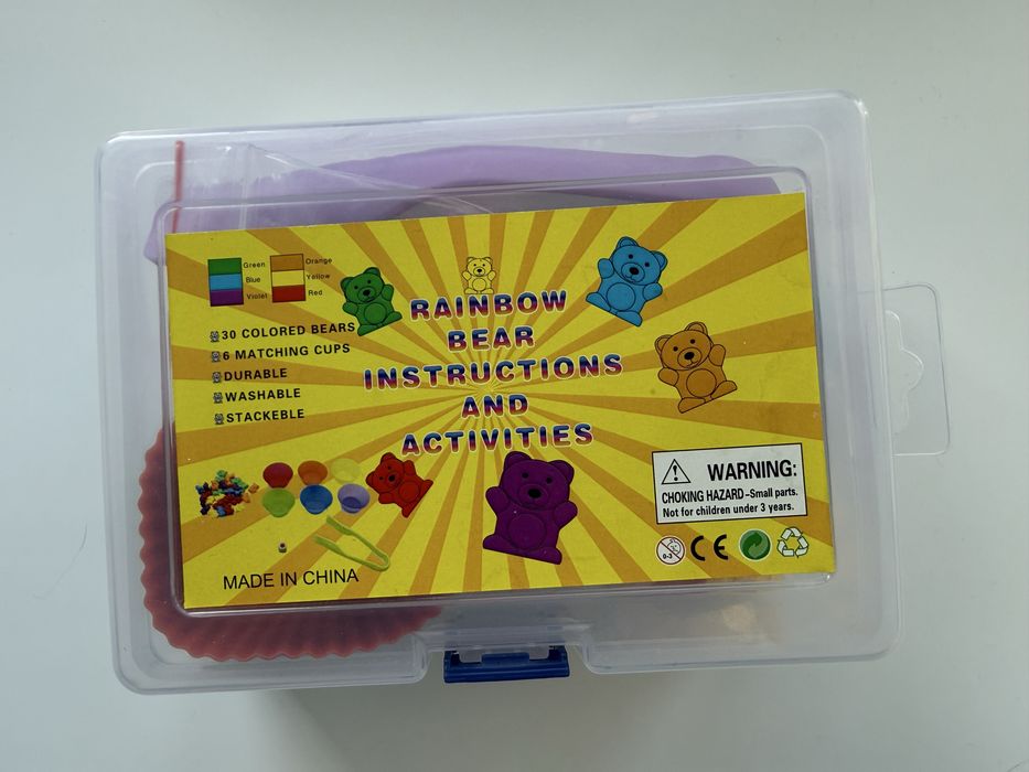 Сортер Монтесорі Rainbow Bear з ведмедиками та формочками