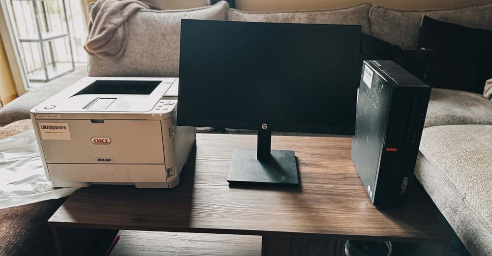Zestaw komputerowy: Lenovo ThinkCentre i5-8500/8GB/256SSD/Win11 + Monitor HP 22" + Drukarka OKI