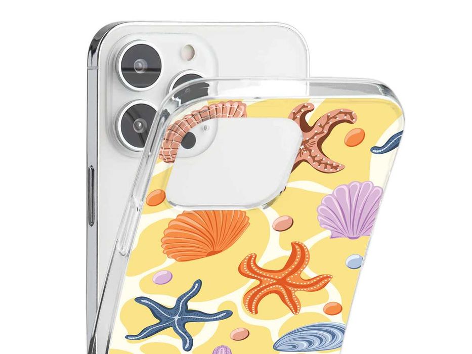 Capas silicone para iPhone com conchas e búzios na praia