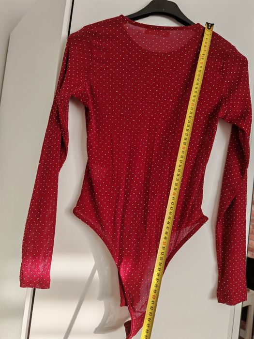 Bordowe body tiulowe cekinowe blink bling xs s m