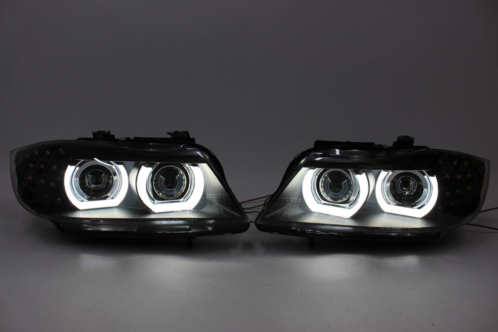 Lampy przednie przód BMW E90 LCI 09-11 lift D1S XENON Skrętne LED U-BAR BLACK