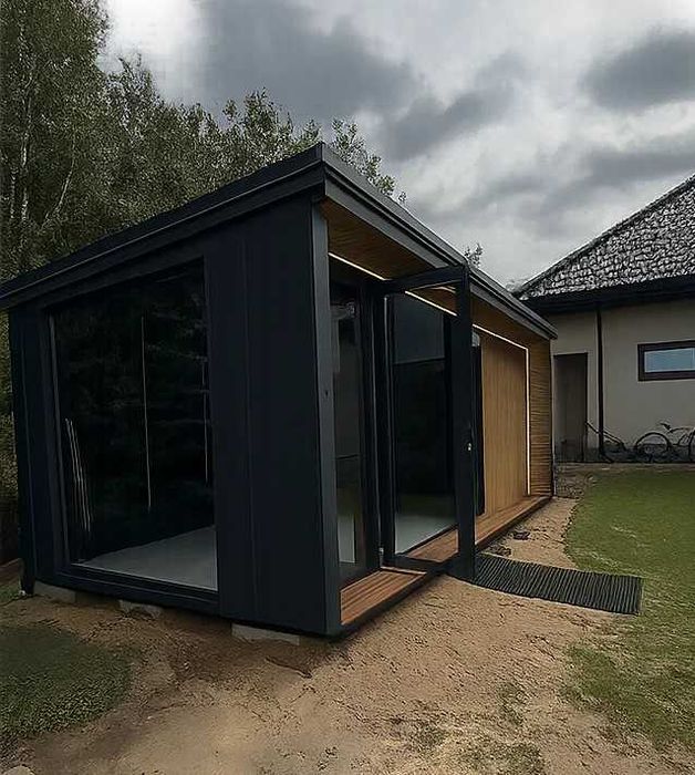 SAUNA ogrodowa PREMIUM 3 x 7m Nowoczesna WIFI LED Harvia Panorama