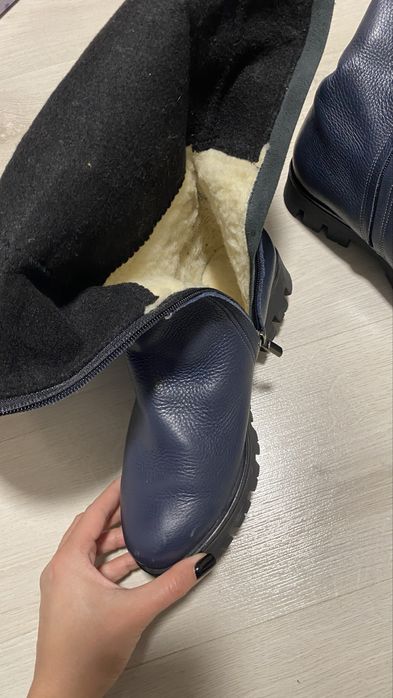 Зимові чоботи шкіра