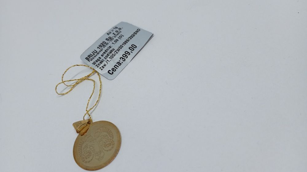 Wisiorek złoty 333 1.09g Nowy! Briju baran zodiak komis Madej Gorlice