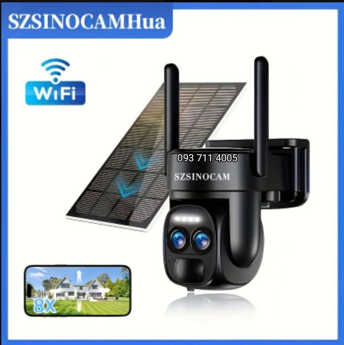 Камера відеоспостереження WiFI акумуляторна з сонячною панеллю