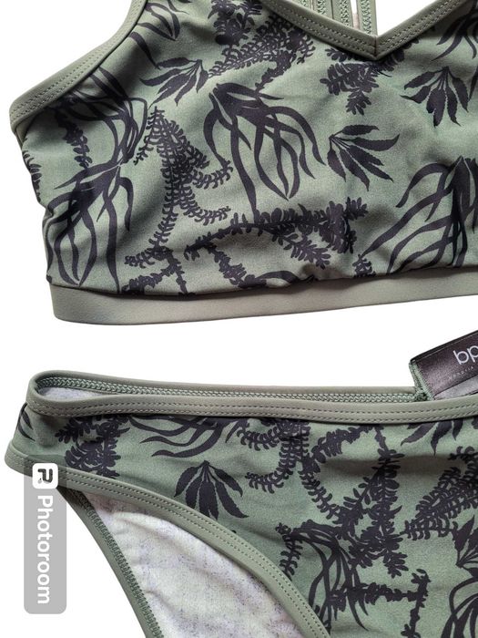 Nowy strój kostium kąpielowy 38,M bikini wzór liście BonPrix komplet